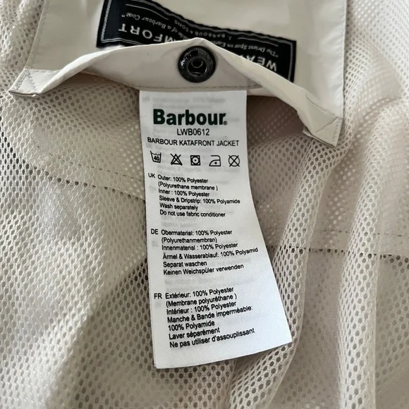 Barbour Katafront Jacket Vented, Hide-away Hood Color: Mist - Picture 10 of 12